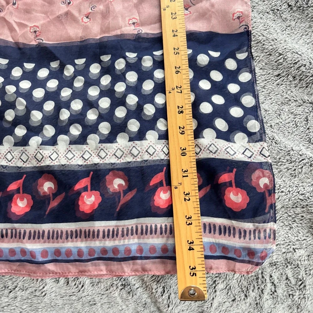 Marks Spencer Collection Pure Silk Scarf Polka Dots Cherry 70x26
